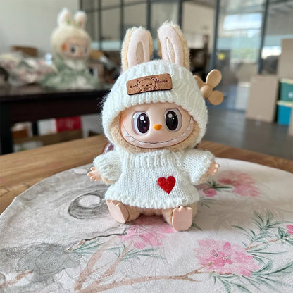 17cm Labubu Doll Clothes – Kpop EXO-Inspired Skirt & Sweater Outfit, V1 V2 Idol Clothing Gift