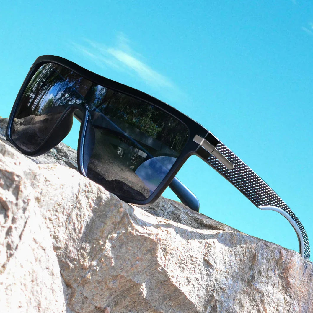 AIMISUV Polarized Oversize Square UV400 Mirror Sunglasses — Driving Shades for Men & Women