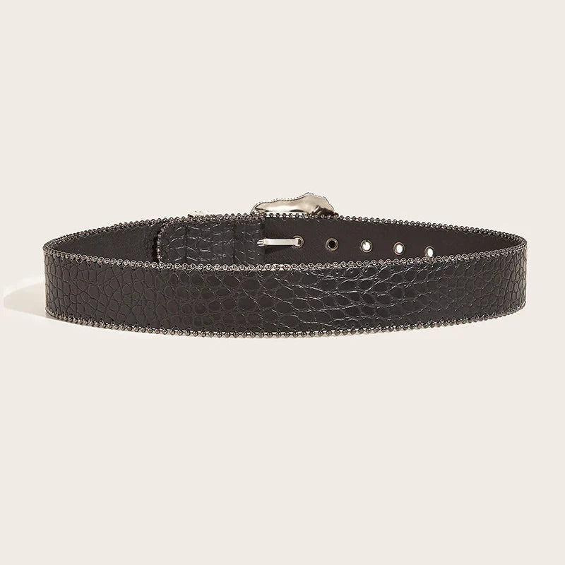 Unisex Gothic Y2K Belt – 3.8cm Luxury Punk Waistband for Men & Women, High-Quality Jeans Accessory