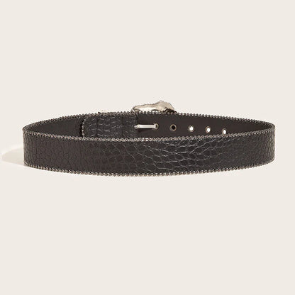 Unisex Jeans Belt — Goth Y2K Designer Punk Accessory, High-Quality Luxury Black Waistband 3.8cm for Men & Women