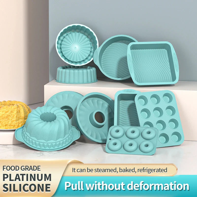 3D Silicone Cake Mold Decorating Tool for Pastry, DIY Cake Pan, Fluted Tube Pan and Airfryer Bakeware Accessories