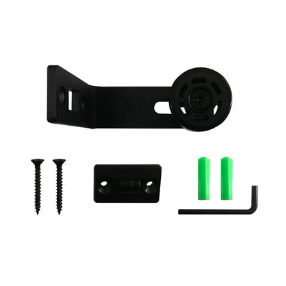 CCJH Adjustable Floor Guide for Sliding Barn Door: Black Wall Guide with Screws - Easy Installation