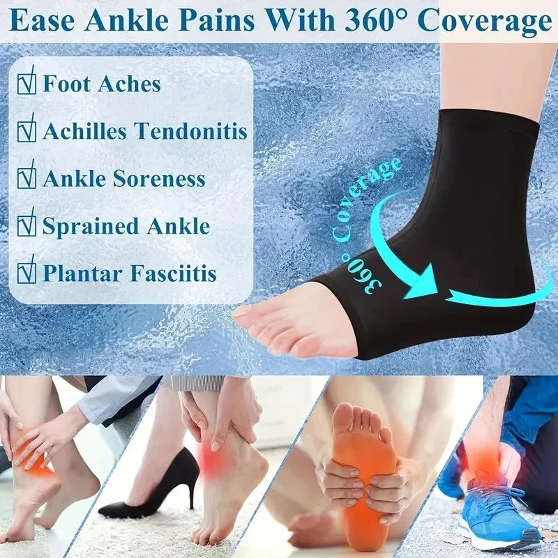 Reusable Gel Ice Pack for Feet — Hot & Cold Therapy for Achilles Tendonitis, Plantar Fasciitis & Swelling