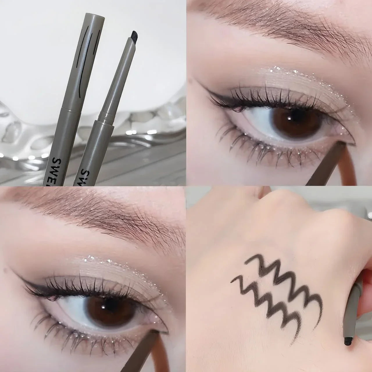 Sexy Rose Red Matte Eyeliner Pencil — Waterproof, Easy-to-Color Wine Red Eye Makeup Cosmetics (1pc)
