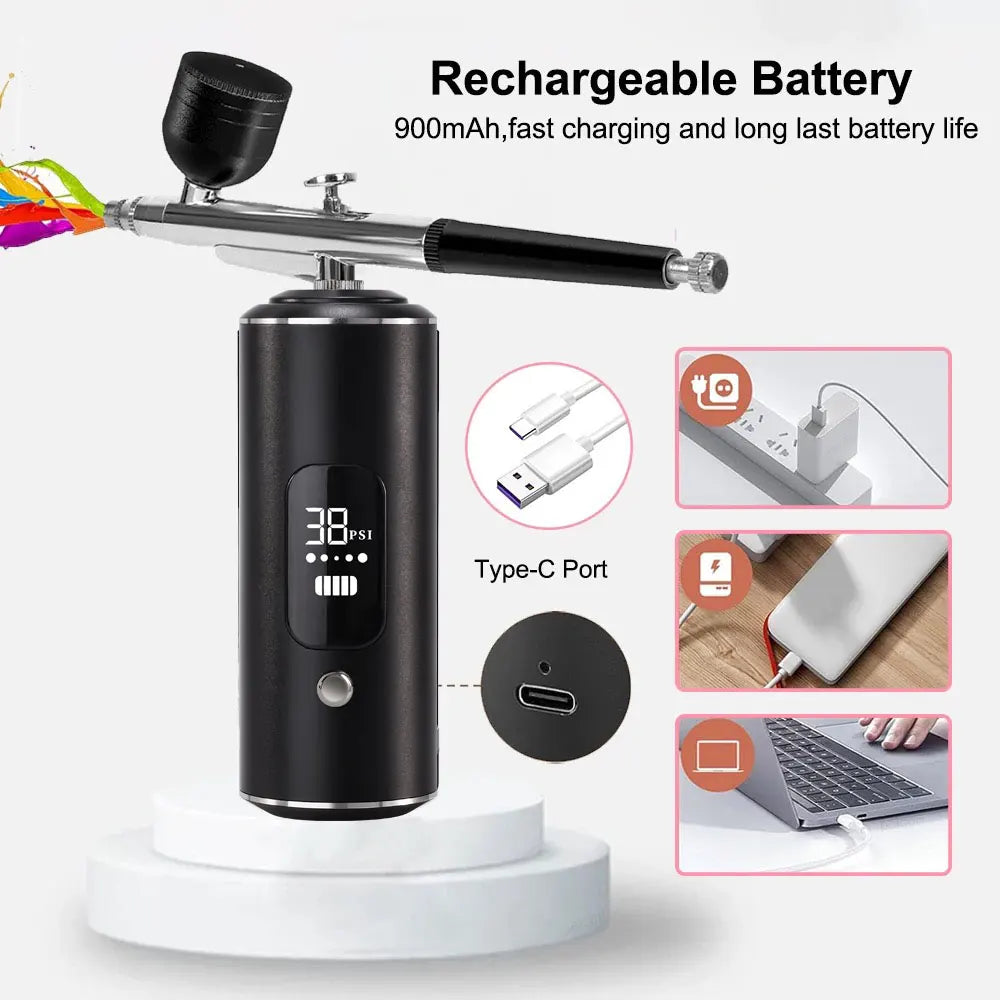 Portable Air Brush with Compressor – Airbrush Pen for Cake Decorating, Crafts & Art Painting