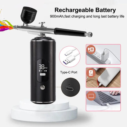 Portable Air Brush with Compressor – Airbrush Pen for Cake Decorating, Crafts & Art Painting