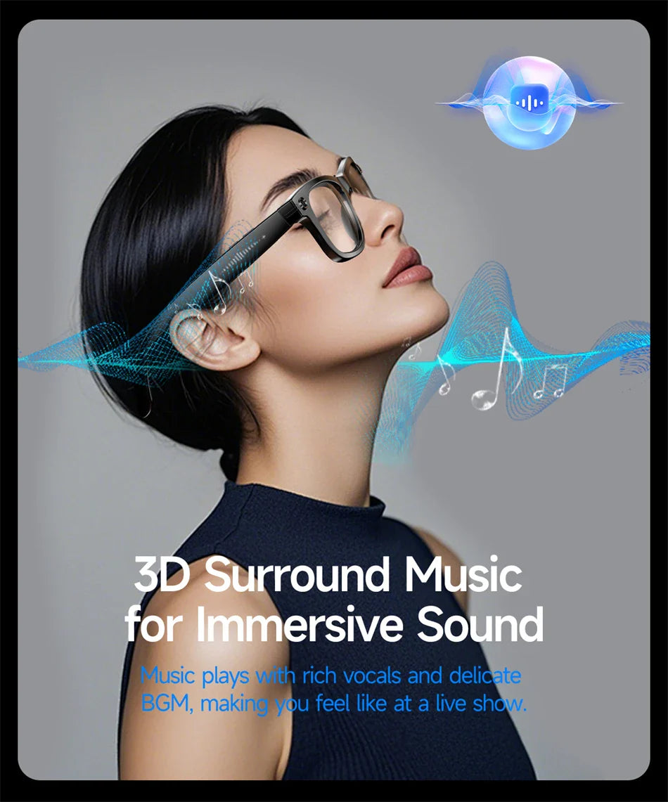 LIGE Smart Glasses — AI Camera Sunglasses with BT Call, Music, Touch Control, Voice Assistant, Video & Sound Recording, WiFi Transmission