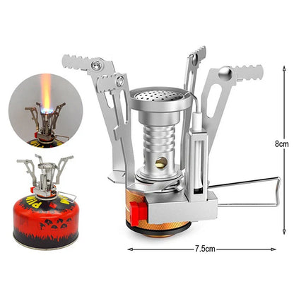 Portable Outdoor Camping Gas Cooker: Aluminum Alloy Ultra-Light Camp Stove for Picnic Cooking - Essential Camping Accessories for Survival Furnace