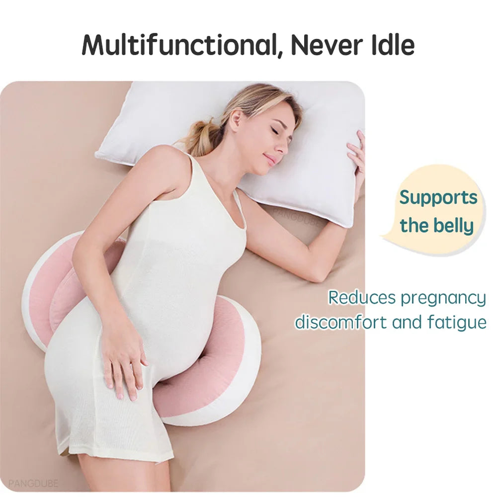 PANGDUBE Pregnancy Pillow — Cotton Body Pillow with Free Waist Support Auxiliary Pillow for Pregnant Women Sleeping