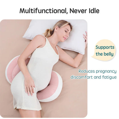 PANGDUBE Pregnancy Pillow — Cotton Body Pillow with Free Waist Support Auxiliary Pillow for Pregnant Women Sleeping