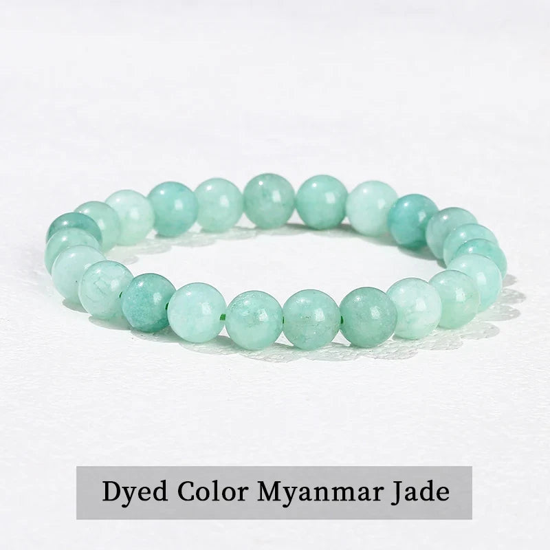 Natural Stone Beaded Bracelet - Obsidian, Fluorite & Quartz Healing Stretch Jewelry for Men & Women