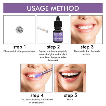 Tooth Gem Glue Dental Adhesive for Diamond Crystals & Jewelry | Sturdy Orthodontic Gel for Teeth Gems