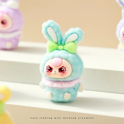 9pcs Babythree Dimoo Anime Flocked Action Figures Decorative Pendant Kawaii Desktop Dolls Toy Gifts