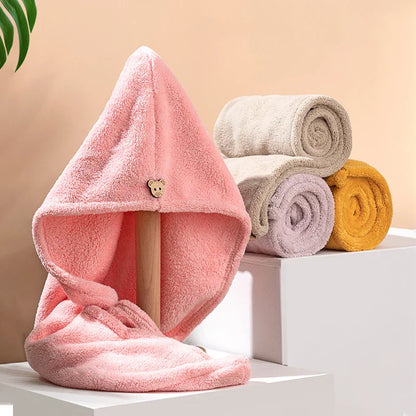Premium Microfiber Hair Towel Wrap - Anti-Frizz, Super Absorbent Hair Drying Cap for Women and Men, Quick Dry Bath Hat