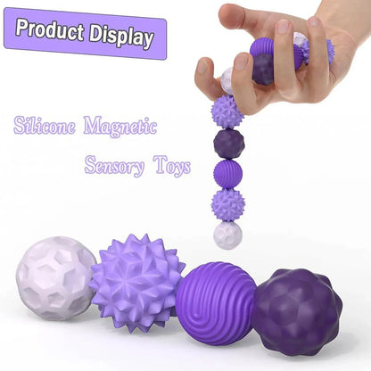 Silicone Magnetic Sensory Balls – Calming Fidget Toy for Kids & Adults, Autism, Anxiety & Stress Relief