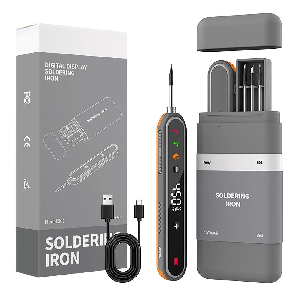 Portable Type-C Digital Soldering Iron Kit – 8-15W Fast Heating Adjustable Temperature Mini Repair Tool