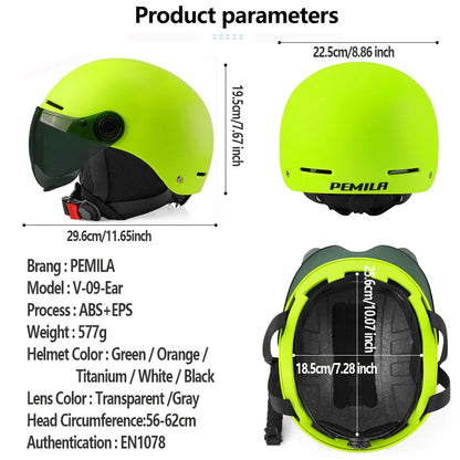 PEMILA Full Edge Wrap Cycling Helmet – MTB & Road Bike Helmet with Goggles, Ear Protection, for E-Bike & Bicycle