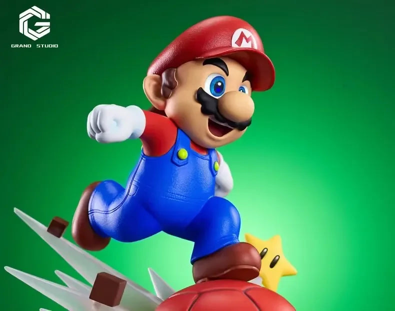 BANDAI 12CM Super Mario GK Figure – Mario Run PVC Action Toy for Mario Bros Scene Collectible