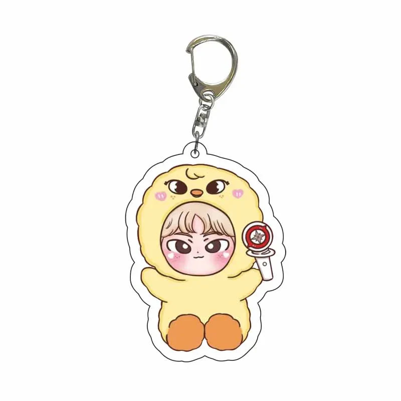 8pcs KPOP Acrylic Keychain Set — Cute Bag Pendants for Fans & Gifts