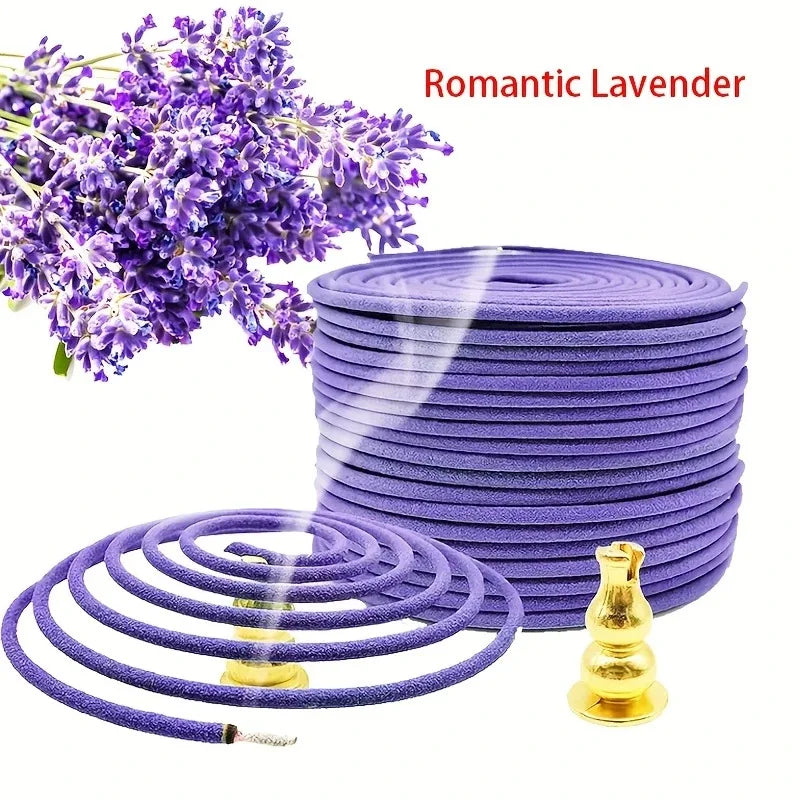 40PCS Colored Coil Incense – Lavender Aromatherapy & Essential Oil Fragrance for Yoga, Meditation, Jasmine & Rose