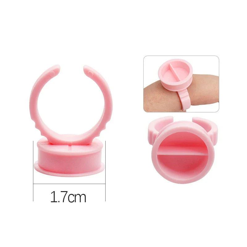 AILEISHI 100PCS Disposable Eyelash Glue Cup Rings – Lash Extension Pigment Holder Tattoo Makeup Tools