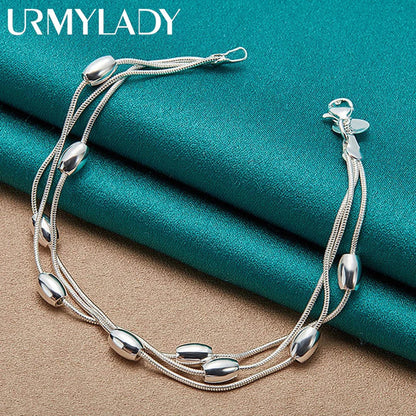 925 Sterling Silver Bracelet — Fashion Design Beaded Chain, High-Quality Jewelry for Women, Ladies, and Wedding Gifts