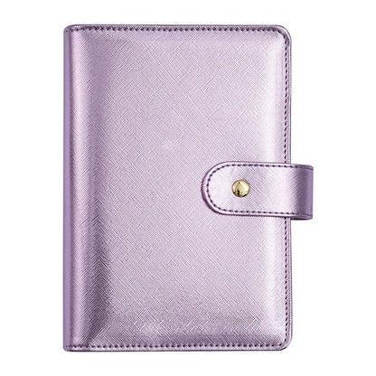 A6 Gold Ring Budget Planner Binder – Gold, Purple & Black with Zipper Cash Envelopes for Money Organization