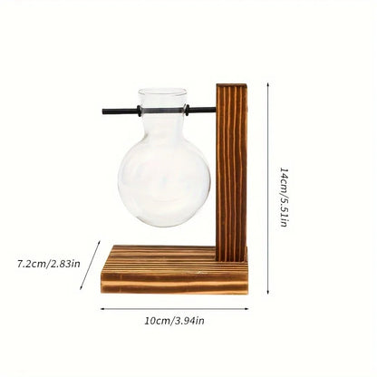Hydroponic Glass Vase, Vintage Desktop Plant Terrarium Planter, Bulb Water Planting Propagation Vase for Hydroponics Plants