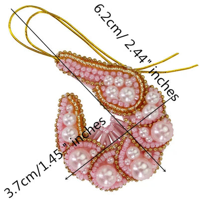 Marine Series Rhinestone Patches - Handmade Shell Starfish Seahorse Leaf Beaded Sewing Appliques for DIY Clothing
