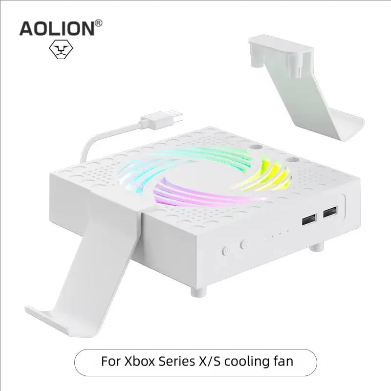 Cooling Fan for Xbox Series X/S – RGB Low-Noise Top Fan with Adjustable Speed System
