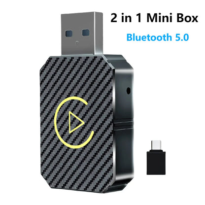 2-in-1 Wireless CarPlay & Android Auto Adapter — WiFi & BT5.0 Smart Mini Dongle, Plug & Play Fast Connect