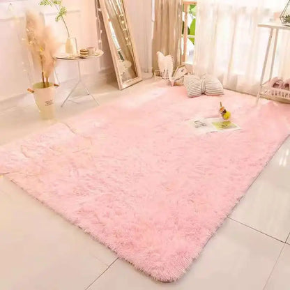 VIKAMA Tie-Dyed Fluffy Rug – Soft Plush Carpet for Living Room, Bedroom, Kids’ Playroom & Bedside