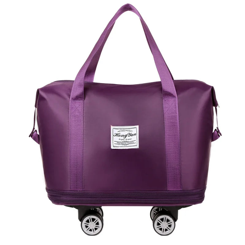 Expandable Universal Wheel Travel Bag – Large Capacity Lightweight Luggage with Dry & Wet Separation Storage for Travel & Fitness