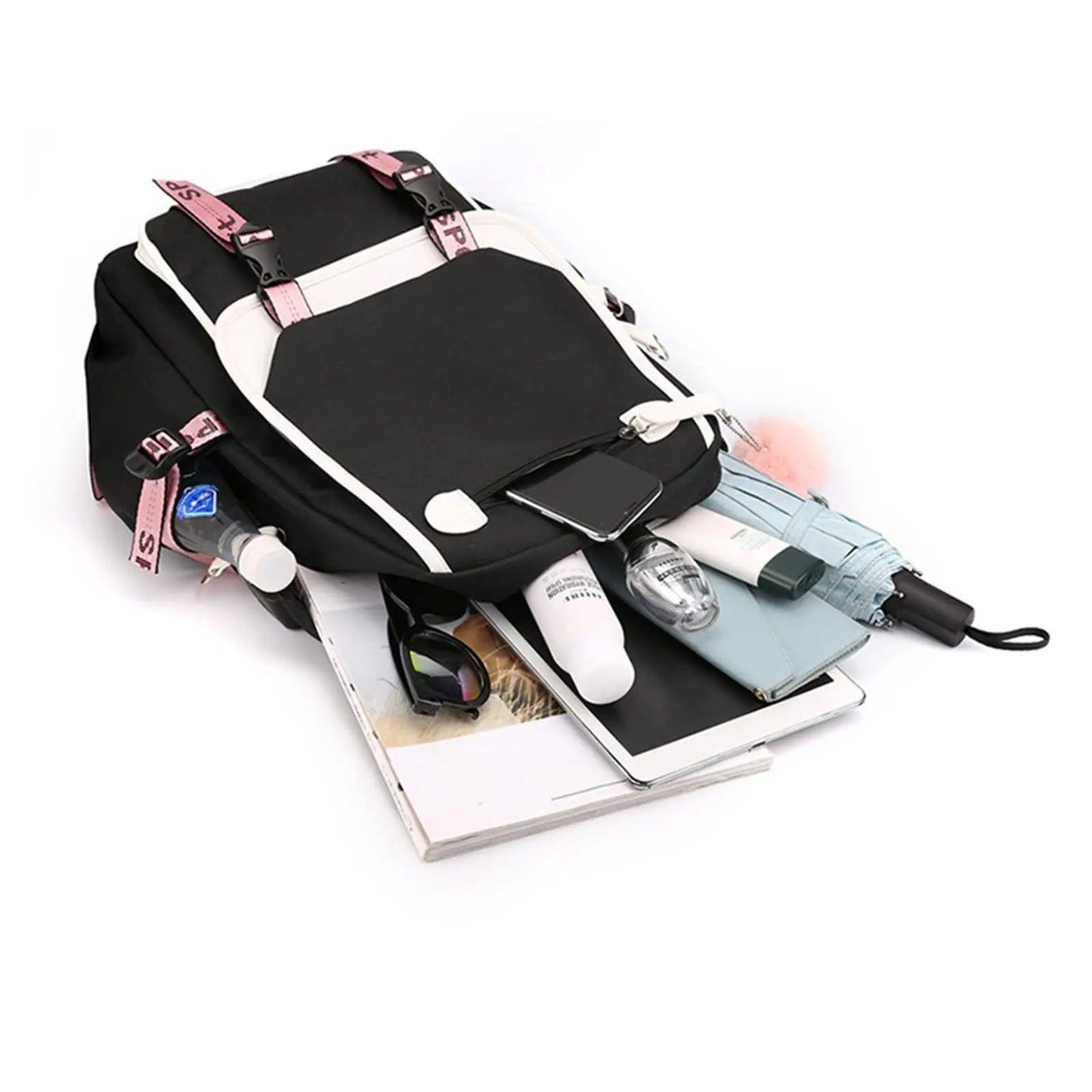KPop Demon Hunters Print Backpack — Large Capacity School Bag for Rumi, Mira & Zoey Fans, Casual Canvas Travel & Bookbag
