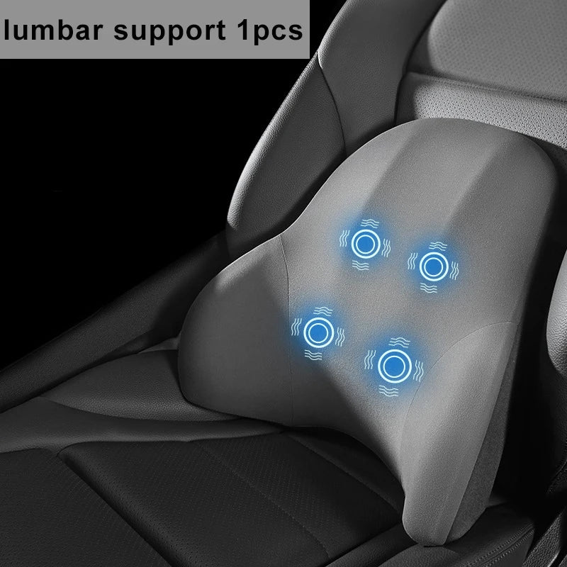 Electric Car Lumbar & Neck Massage Pillow | Single Headrest Vibration Cushion for Seat Support