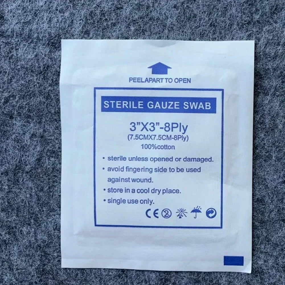 20PCS 8-Layer Sterile Cotton Gauze Pads - Waterproof Medical Wound Dressing, First Aid Supplies 5/7.5/10cm