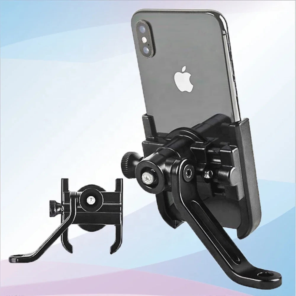 Aluminum Alloy Motorcycle & Bicycle Phone Holder — GPS Mounting Clip & Handlebar Bracket