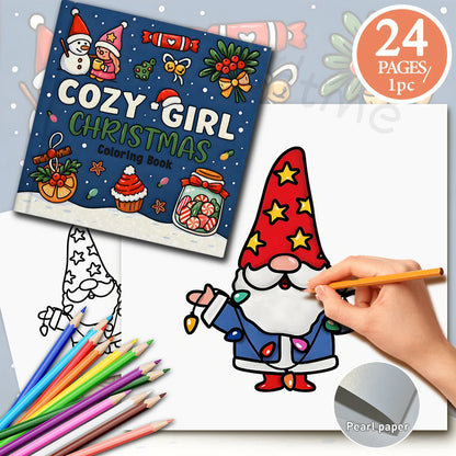COZY GIRL Christmas Coloring Book – Montessori Educational Drawing & Graffiti Toy for Kids, Perfect Holiday Gift