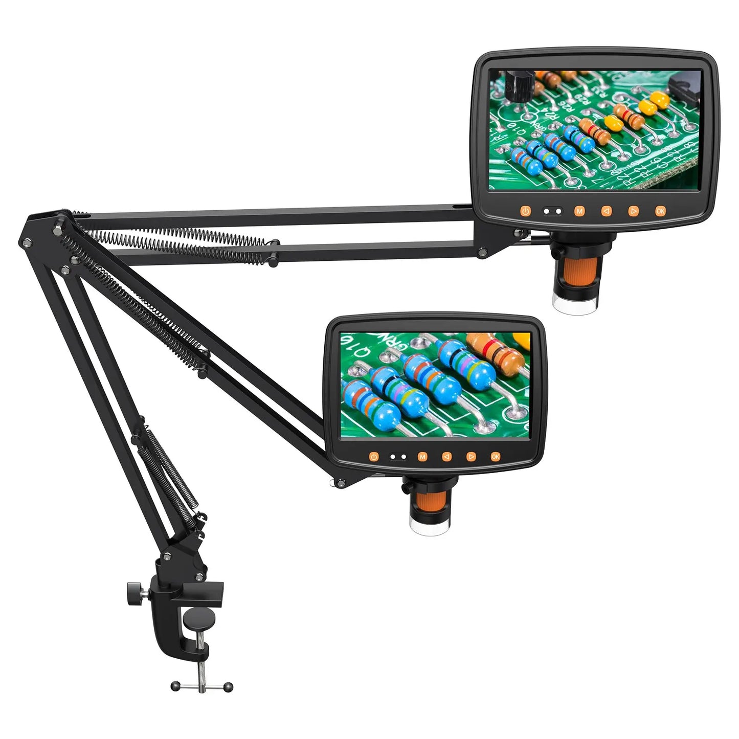 RIEVBCAU Flexible Microscope Arm Stand – Adjustable Metal Bracket, Coin Microscope Mount for DM4, DM7, DM9, MS1, MS3