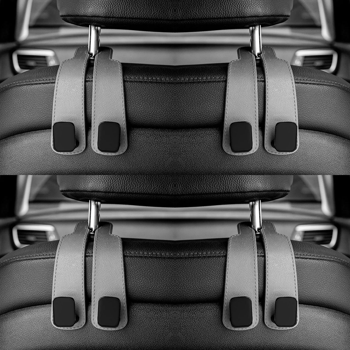 Car Headrest Hooks for Bags – Seat Back Organizer Holder Clips for Auto Storage and Fastening