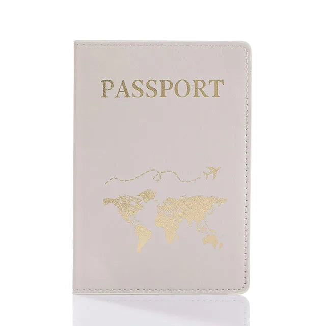 World Map Lover Passport Cover – Hot Stamping Travel Passport Holder Case for Men & Women, Fashion Wedding Gift Organizer