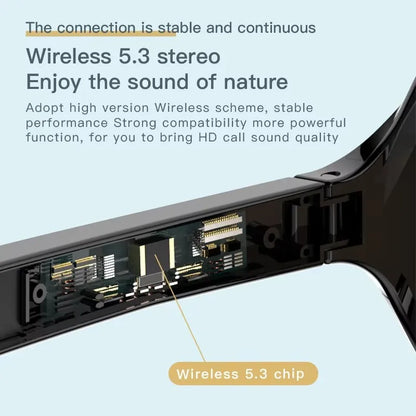 Smart Bluetooth V5.3 Sunglasses with HIFI Headphones – Outdoor Sports UV Glasses for Men & Women