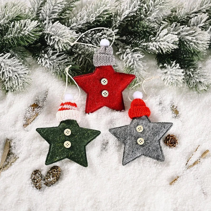 Red Star Christmas Tree Ornament – DIY Xmas Pendant New Year Party Gift Home Decor Noel Navidad