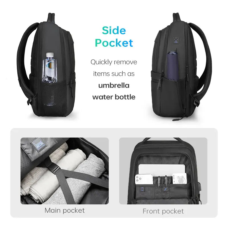MARK RYDEN Multi-Layer Men's Backpack — Water-Repellent Laptop Bag Fits 15.6" for Students