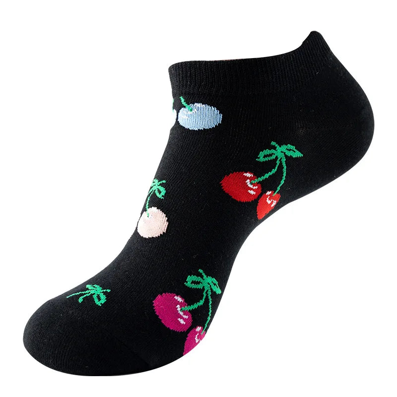 Combed Cotton Ankle Socks for Men & Women - Funny Beer, Fruit & Food Novelty Low Cut Socks (EU 38-43)