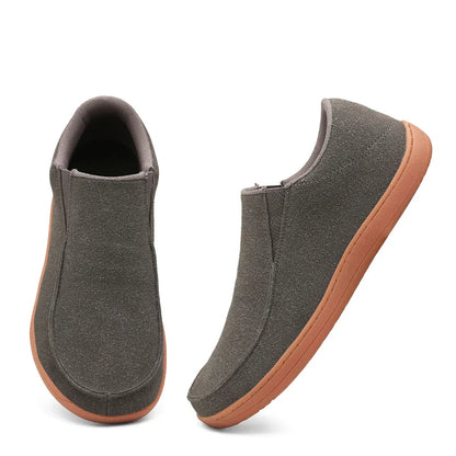 Fujeak Men’s Casual Loafers — Plus Size Non-Slip Wide Sneakers, 2024 Vulcanized Barefoot Shoes