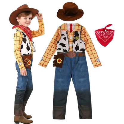 Toy Story Kids Costume - Jessie, Buzz & Woody Halloween Cosplay Jumpsuit for Girls & Boys, Carnival Outfit