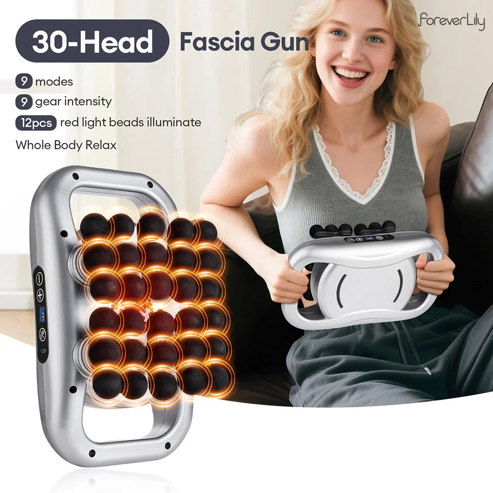 48-Head Body Massage Gun — High-Frequency Vibration Fascia Massager for Neck, Back, Waist, Thigh & Shoulder Muscle Relief