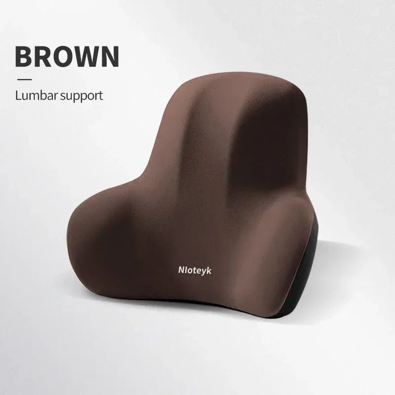 Memory Foam Car Neck & Lumbar Support Cushion – Universal Car Seat Pillow for Neck and Waist Comfort