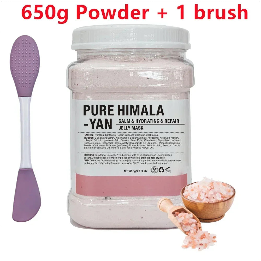 650g Chamomile Hyaluronic Acid Facial Moisturizing Mask Powder with Silicone Brush, Rose Jelly Mask for Skin Elasticity